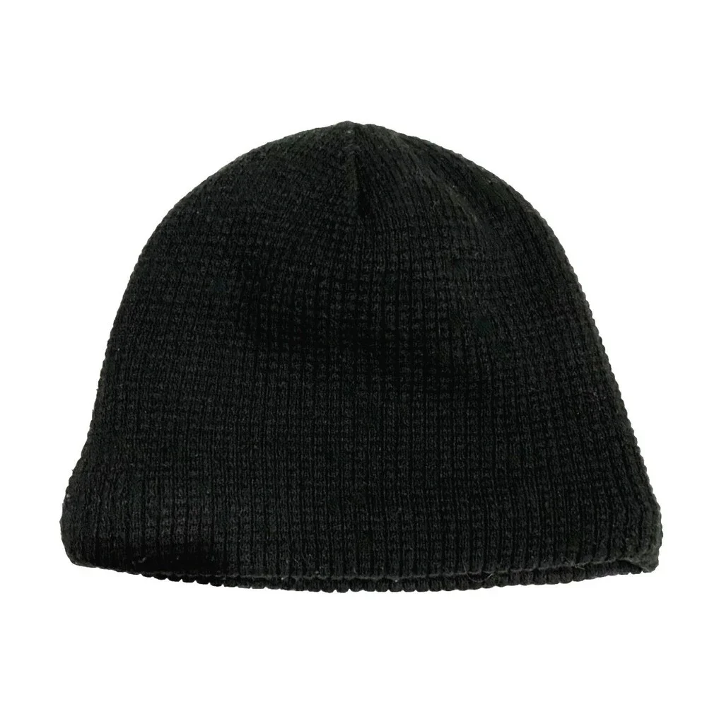 Route 66 Sherpa Fleece Lined Beanie Hat Black Waffle Knit Outdoor Skull Cap